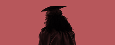 Student wearing graduation hat